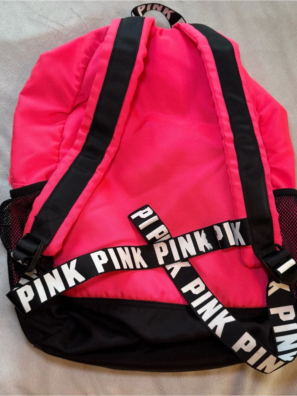 Victoria's Secret PINK Campus Backpack Hot Pink/Black Large Book Bag College